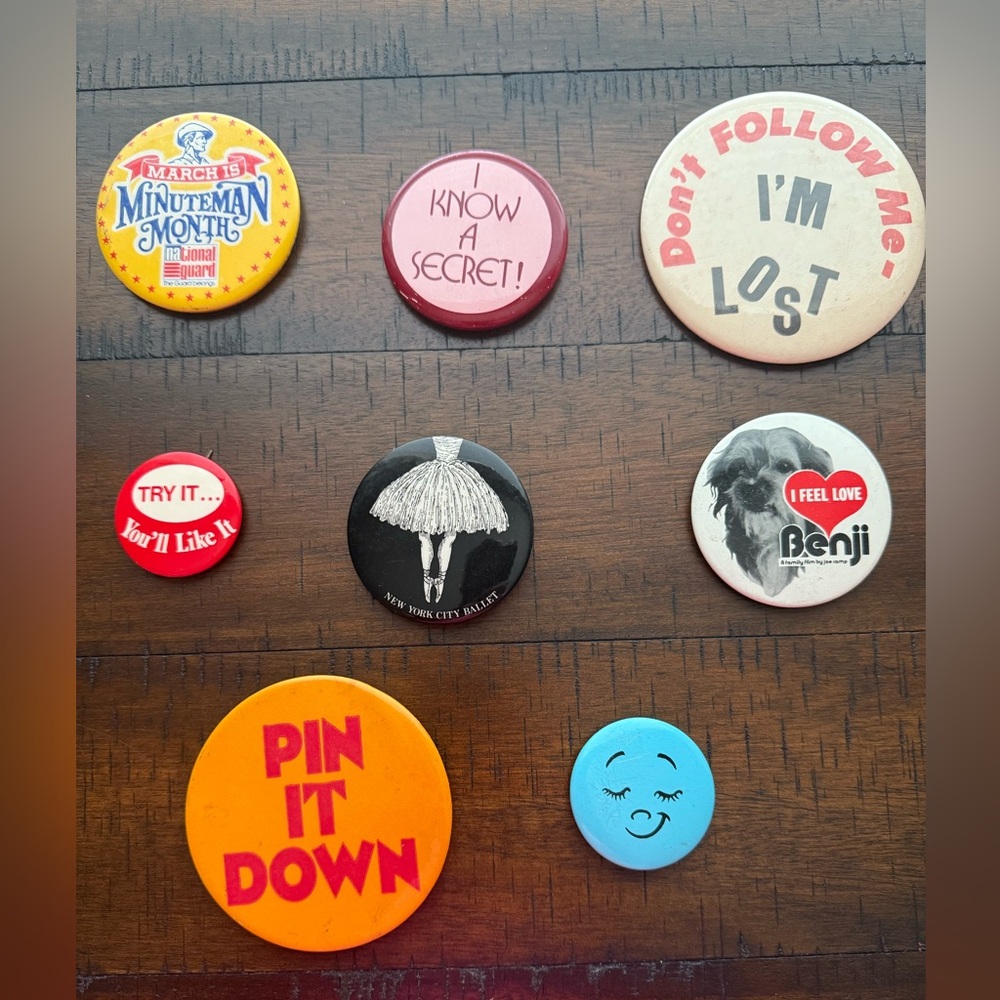 Vintage Button Pin Collection